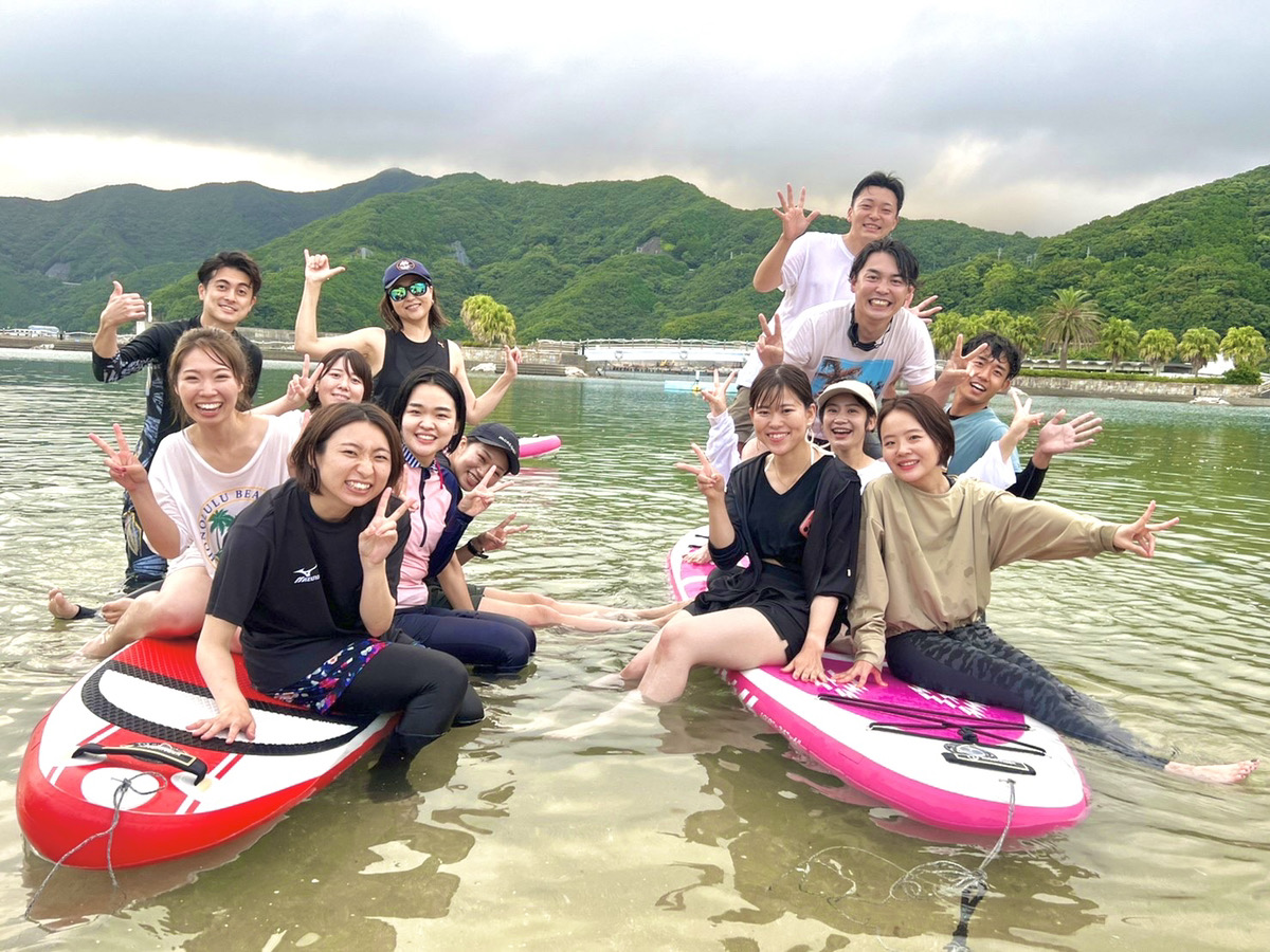 人生初SUPヨガ！夏を感じてきました～🏄