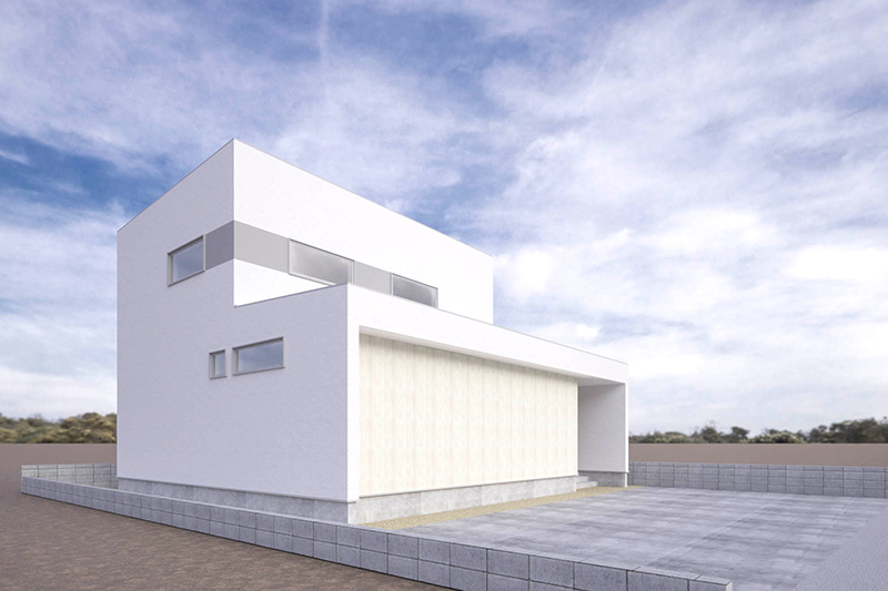 白い二階建ての家