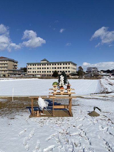 真冬のイベント 雪景色の地鎮祭