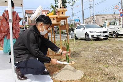 2023年8月完成予定のモデルハウス地鎮祭