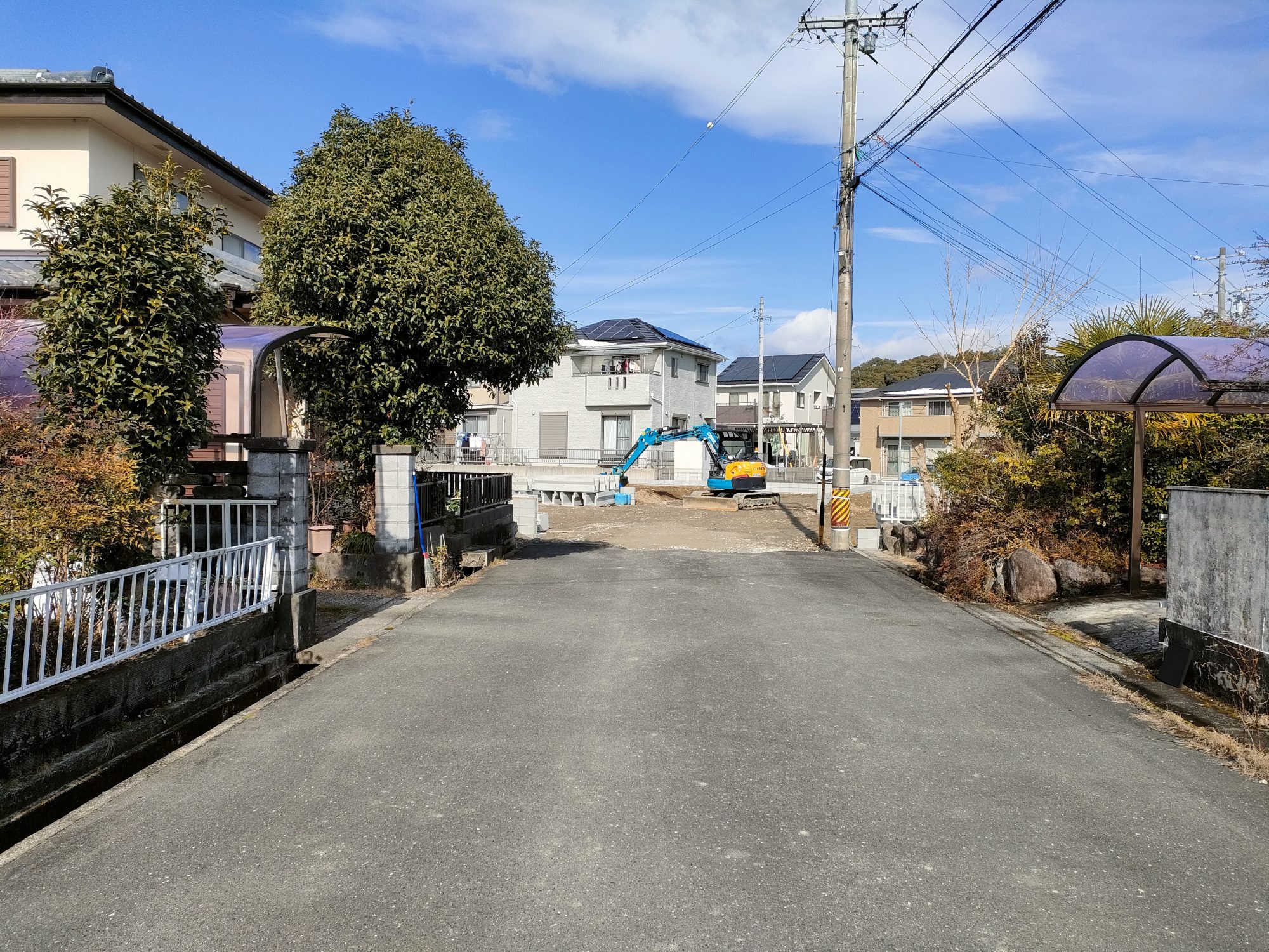 三重県の工務店ハウスクラフトの分譲地菰野町道路