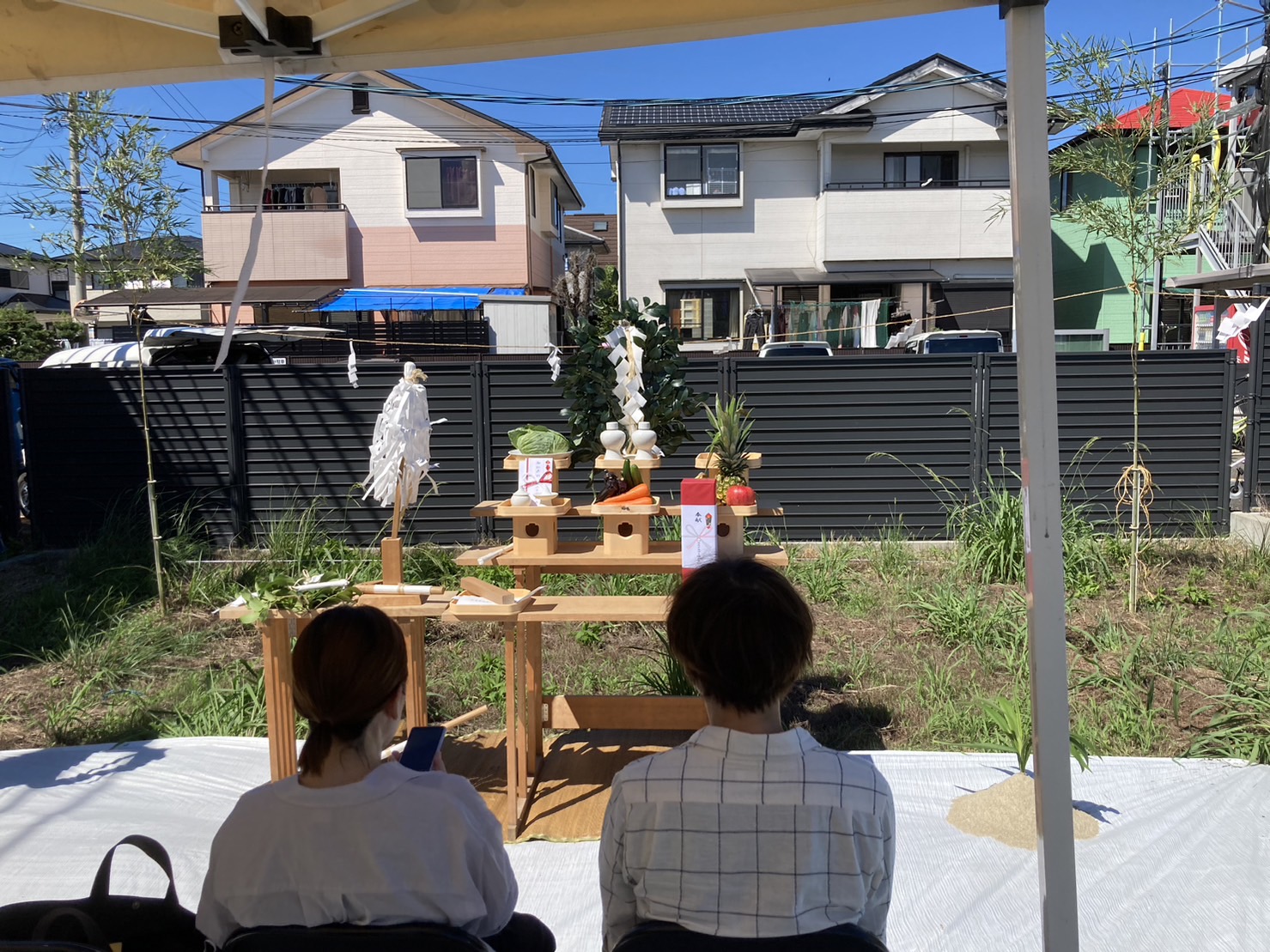 夏の心地よい風と共に地鎮祭